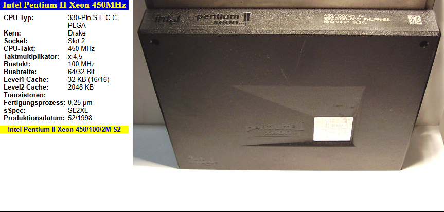 первый процессор Intel Xeon Pentium II